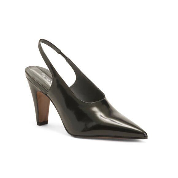 FRANCO SARTO Black Sorrento Slingback Heels - Picture 1 of 2